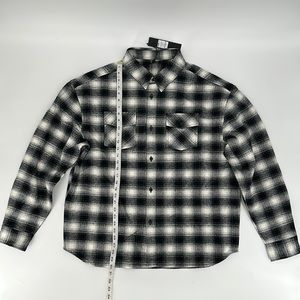Men Flannel Long Sleeve Woven Top (Size Large)